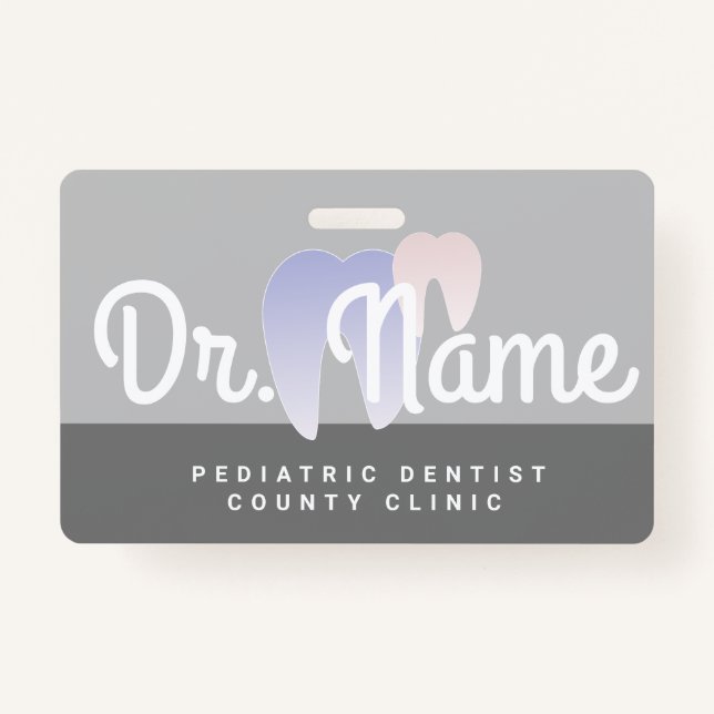 Moderner Zahnarzt Pädiatrier Dental Tooth Ombre Ausweis (Vorderseite)