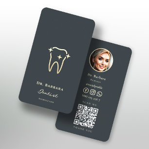 MODERNER ZAHNORTHODONTIST GOLD TOOTH VISITENKARTE