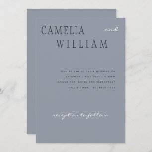 Moderner, zeitgemäßer, duster, blauer Text Einladung