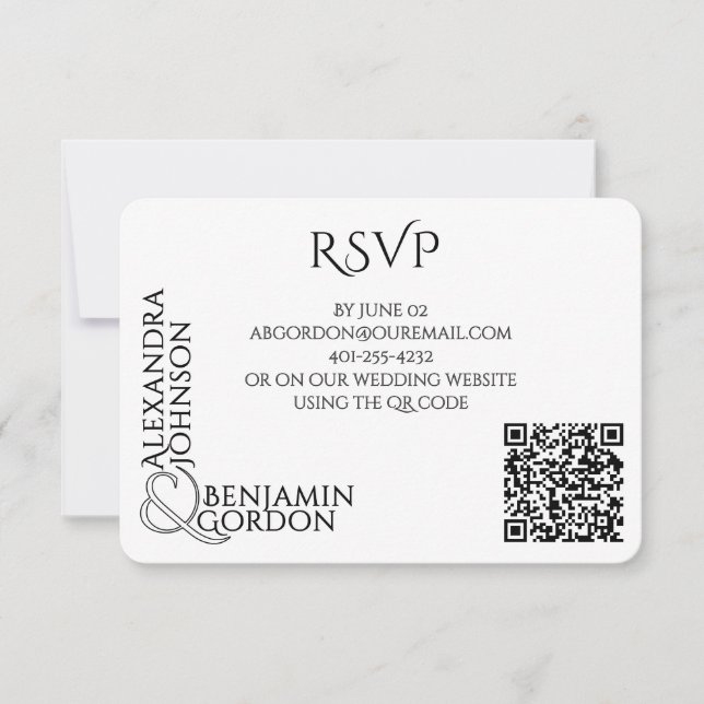 Moderner zeitgenössischer Typograpy Urban Chic RSVP Karte (Vorderseite)