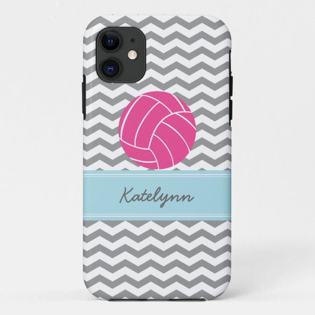 Moderner Zickzack Zickzack-Rosa-Volleyball iPhone Case-Mate iPhone Hülle (Rückseite)