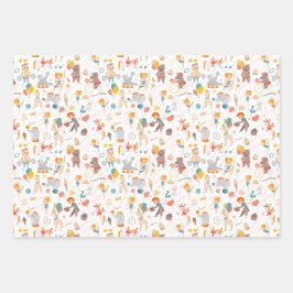 Moderner Zirkusspass Geschenkpapier Set