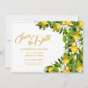 Moderner Zitronenkranzgarten   Hochzeit Save The Date