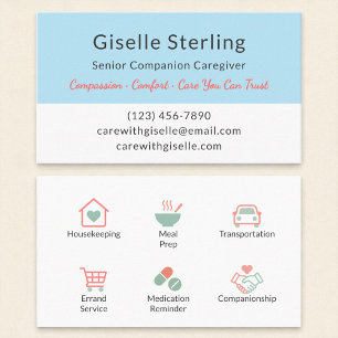 Moderner Zuhause Help Caregier Service Visitenkarte