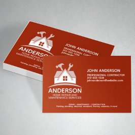 Moderner Zuhause-Reparaturservice Red Visitenkarte