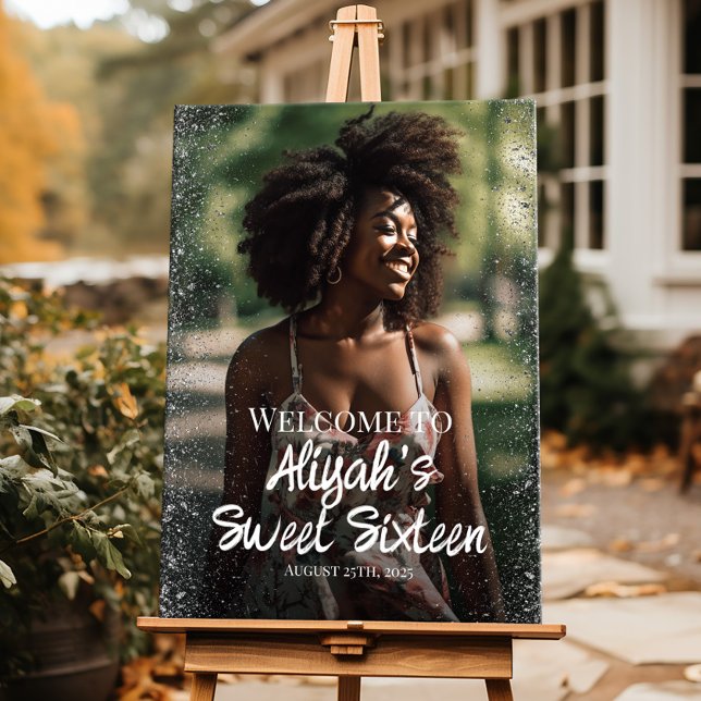 Modernes 16 . Geburtstag - Begrüßungszeichen mit F Poster (Von Creator hochgeladen)