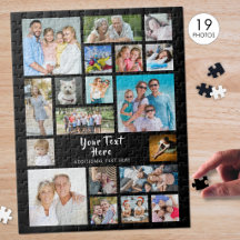 Modernes 19-Foto Collage Personalisiert Black