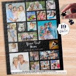 Modernes 19-Foto Collage Personalisiert Black<br><div class="desc">Mit diesem Foto können Sie einfach eine unterhaltsame, unvergessliche Aktivität erschaffen, mit 19 Fotos und personalisiert mit Ihrem eigenen Text. Ein editierbarer Titel in handgeschriebenem Pinselskripttext und Untertitel ist ideal für jeden oder jeden besondere Anlass. Das Muster wird in den 252 Stück 11x14" gezeigt. Weitere Optionen sind FOTO TIP: Wählen...</div>