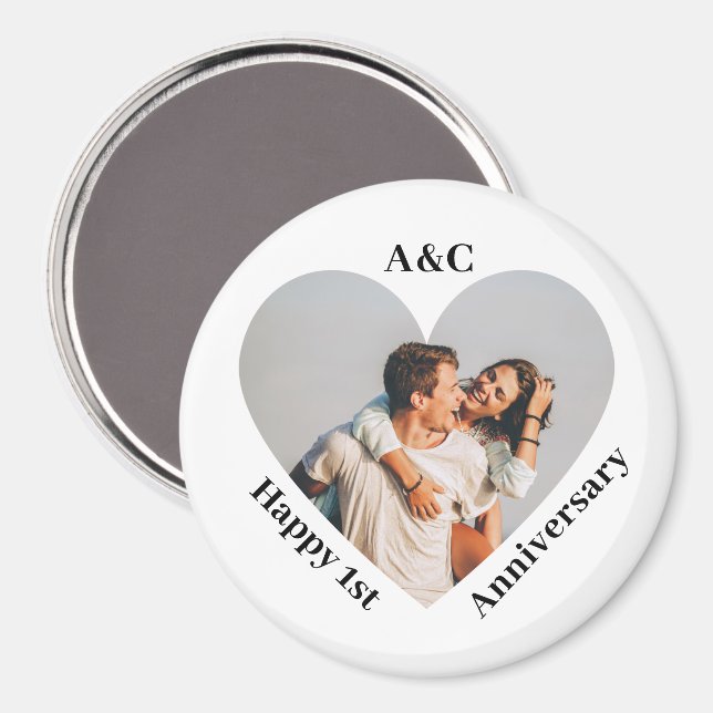Modernes 1. Jubiläum - Herzenslust Magnet (Vorderseite/Rückseite)