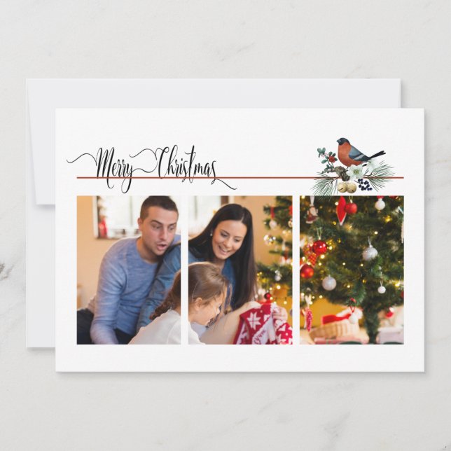 Modernes 1 oder 3 Foto mit robustem Weihnachtsgesc (Vorderseite)