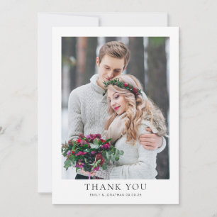 Modernes 2 Foto Neuvermählte Hochzeit Vielen Dank Karte