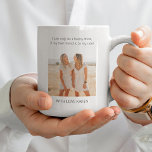 Modernes 2 Foto | Vorschlag für eine Trauzeugin Kaffeetasse<br><div class="desc">Frag deiner besten Freundin,  Schwester oder Cousin,  deine Trauzeugin zu sein mit dieser herrlichen minimalistischen 2-seitigen Kaffee/Tee-Tasse,  Fühlen eines Fotos deiner besten Freundin,  frag der Frage und ein anderes Foto mit einer Template-Nachricht,  die Schriftart-Stile und Hintergrund-Farbe können durch Klicken auf die weitere Link nach Personalisierung ändern.</div>
