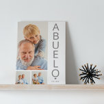 Modernes 3 Foto Abuelo Plaque Fotoplatte<br><div class="desc">Eine moderne Foto-Collage Sake-Plakette,  perfekt als Geschenk für Väter Tag,  Geburtstag,  Weihnachten oder jede andere Gelegenheit. Die Foto-Plakette enthält 3 Fotos,  einen fett grauen Schriftart,  der die Aufschriften "ABUELO" und "EST: 20XX.</div>