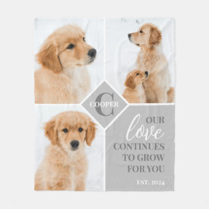 Modernes 3 Foto Collage Pet Dog Monogramm Fleecedecke