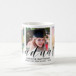 Modernes 3-Fotocollage Schwarze Typografie Graduat Kaffeetasse