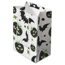 Modernes 3 Mit Augen Kürbis und Fledermäuse Hallow Mittlere Geschenktüte