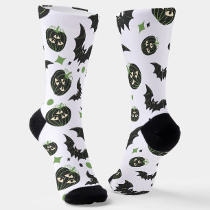 Modernes 3 Mit Augen Kürbis- und Fledermausmuster Socken