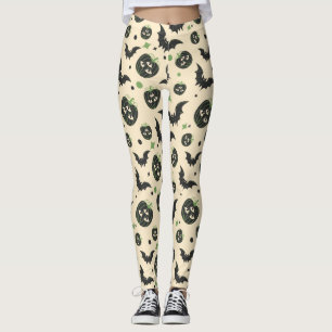Modernes, 3-Mit Augen Kürbiskuchen und Fledermäuse Leggings