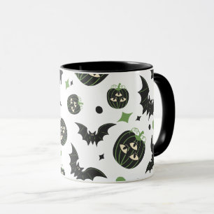 Modernes, 3-Mit Augen Kürbiskuchen und Fledermäuse Tasse