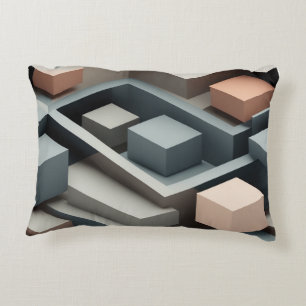 Modernes 3D-geometrisches Design mit zwei Tonen Dekokissen