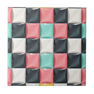 Modernes 3D-Muster aus gedrehtem Tile in Pastel &  Fliese