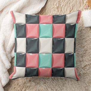 Modernes 3D-Muster aus gedrehtem Tile in Pastel &  Kissen