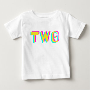 Modernes 3D Two Yellow Second Birthday Baby T - Sh T-shirt