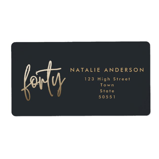 Modernes 40. Geburtstag einfach, stilvoll und eleg (Vorne)