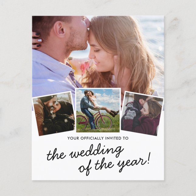 Modernes 4-Foto Hochzeitsangebot (Vorderseite)