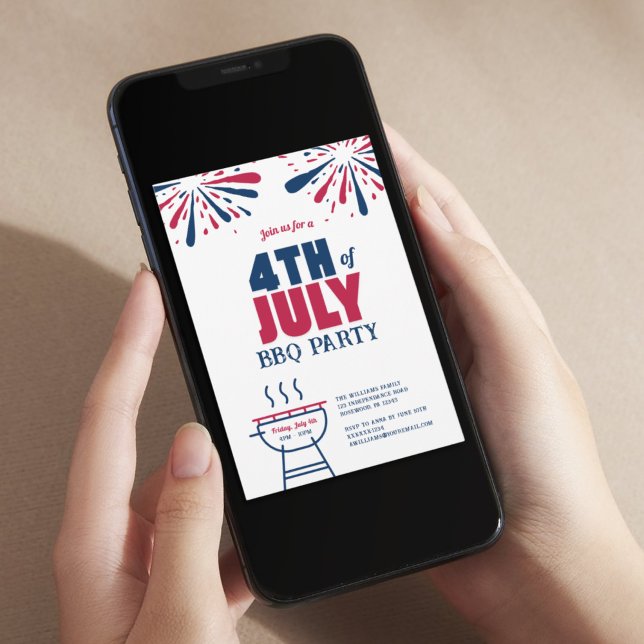 Modernes 4. Juli GRILLEN Party Einladung (Von Creator hochgeladen)