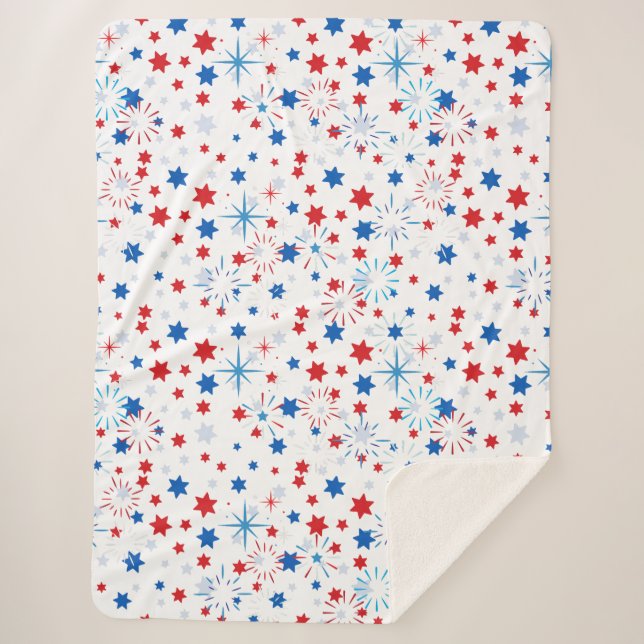Modernes 4. Juli Muster 02 Sherpadecke (Vorderseite)