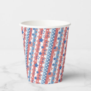 Modernes 4. Juli Sterne & Flag Party Patriotic Pappbecher