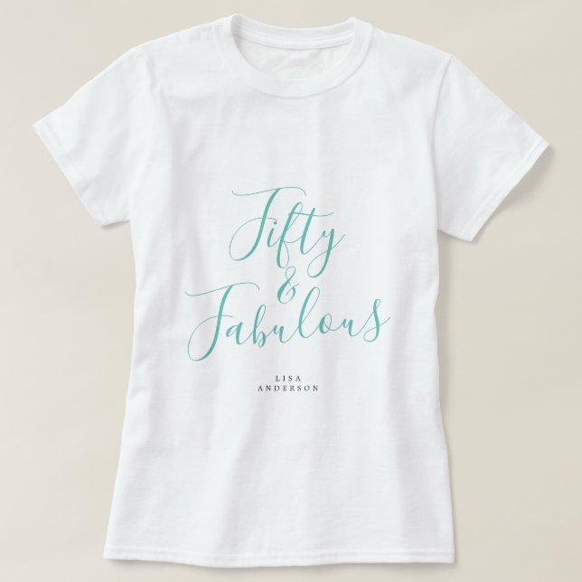 Modernes 50 fabelhaftes Individuelle Name 50. Gebu T-Shirt (Design vorne)
