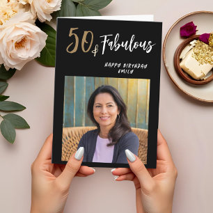 Modernes 50. und fabelhaftes Foto 50. Geburtstag Karte