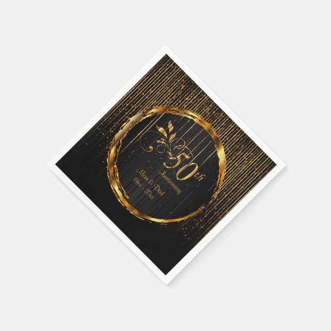 Modernes 50th Golden Galaxy Jubiläumsdesign Serviette (Ecke)