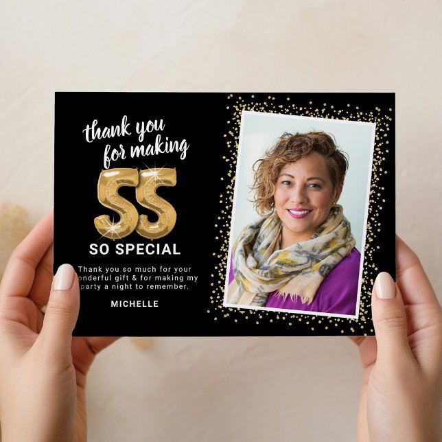 Modernes 55. Geburtstags-Foto Dankeskarte (Von Creator hochgeladen)
