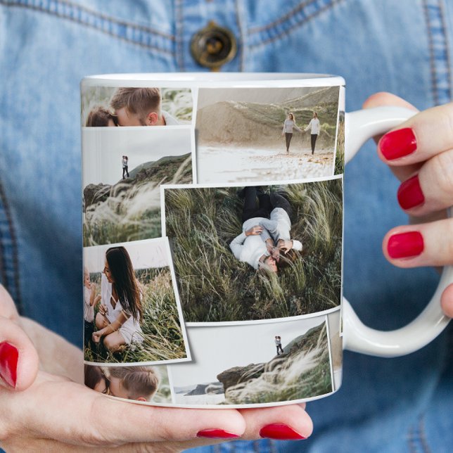 Modernes 5-Foto-Familiengeschenk Kaffeetasse (Von Creator hochgeladen)