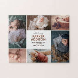 Modernes 6 Foto Collage Grid Neugeborenes Baby Bir