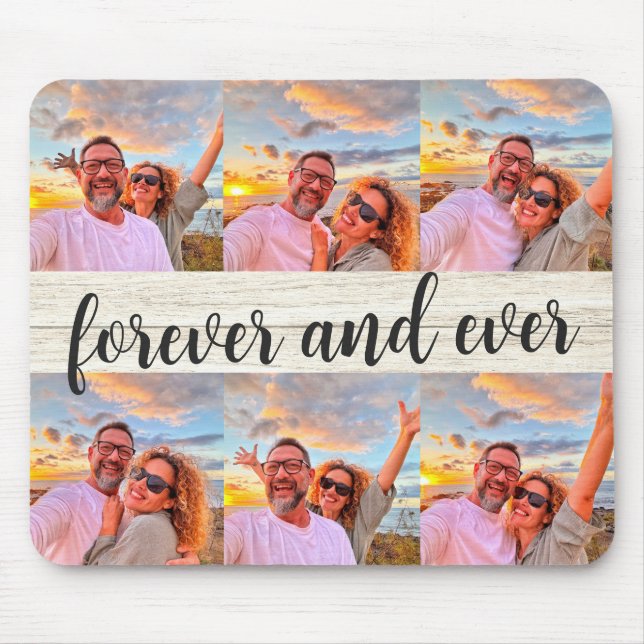 Modernes 6-Fotolack-Monogramm Mousepad (Vorne)