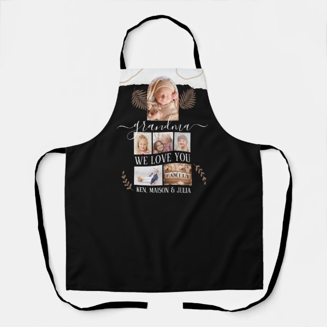 Modernes 6-Fotolack-Personalisiertes Geschenk Schürze (Vorderseite)