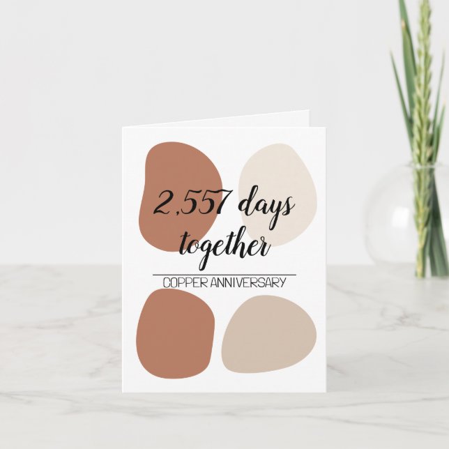 Modernes 7. Hochzeitstag Siebtes Karte (Vorderseite)