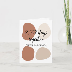 Modernes 7. Hochzeitstag Siebtes Karte