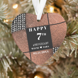 Modernes 7. Jahr der Kupferwolle Ornament