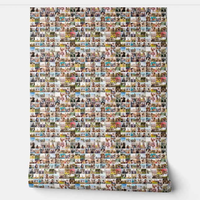 Modernes 81 Foto Collage Muster Tapete (Abrollen)