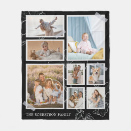 Modernes 8-Foto Collage Family Fleece Blanket