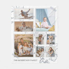 Modernes 8-Foto Collage Family Fleece Blanket