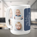 Modernes 8 Foto Kaffeetasse<br><div class="desc">Ihre Lieblings-8-Fotos und Ihre Personalisierung auf blau (oder irgendeine Farbe, ) schaffen diese Tasse für sich selbst, den Muttertag, den Tag des Vaters oder jeden besondere Anlass.</div>
