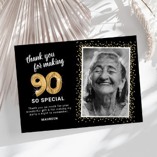 Modernes 90. ErwachsenenBirthday-Foto Dankeskarte