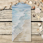 Modernes Abendessen an der Küste All In One Einladung<br><div class="desc">ERHÄLTLICH MIT ODER OHNE QR CODE ODER MIT ODER OHNE AUSWAHL DES ABENDS. Dieses einfache Design zeichnet sich durch eine sanfte Flut,  die sanft auf einem Sandstrand waschen. Ideal für den Strand oder die Hochzeit in Urlaubsort. Erstellt von der einfachen Farmhouse Press.</div>