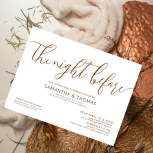 Modernes Abendessen vor Hochzeitsessen Probe Einladung